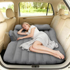 Inflatable Car Air Mattress Back Seat Bed with Air Pump,53 "x 32.6" Portable Thickened Car Travel Camping Sleeping Air Mattress Blow Up Bed for Car Universal SUV