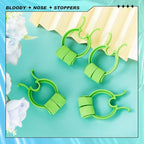 Frienda Professional Nose Stop Clips Plastic Foam Nosebleed Stopper Clips for Adults Accidental Emergency Condition Swimming(60 Pcs,Green,Standard Size)