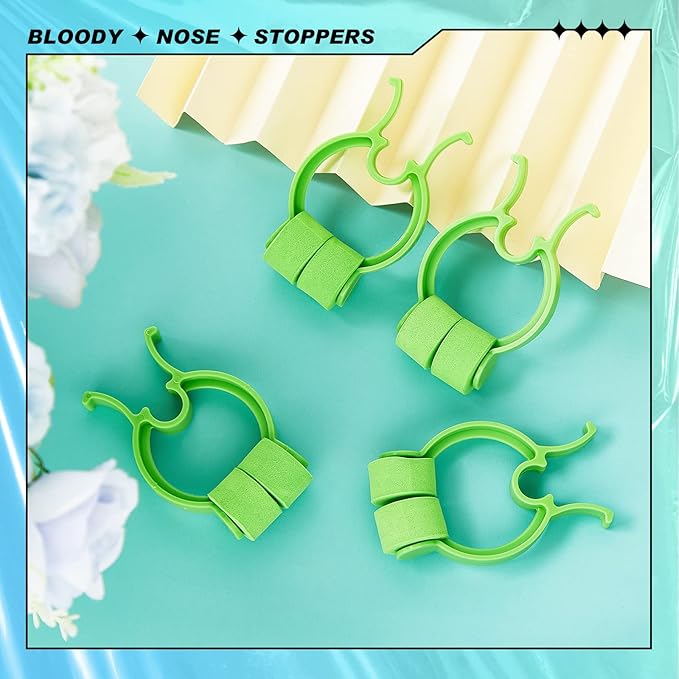 Frienda Professional Nose Stop Clips Plastic Foam Nosebleed Stopper Clips for Adults Accidental Emergency Condition Swimming(100 Pcs,Green,Standard Size)