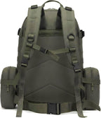 Military Tactical Backpack for Men 60L Waterproof Bug Out Bag Survival Rucksack Go Bag Emergency Molle System Army 3 Day Assault Pack for Hiking Hunting Camping Green