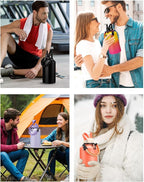 BENZZO 64 oz Water Bottle Insulated - Keep Cold 48H & Hot 24H, Half Gallon Water Jug with Paracord Handle, Straw Spout Lids, Stainless Steel Flask Canteen, Large Water Bottle for Women Men Work Sport