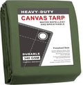 CARTMAN Finished Size 16x20 Feet Canvas Tarp with Rustproof Grommets, Heavy Duty Multipurpose Tarpaulin Cover for Canopy Tent, Roof, Camping, Woodpile