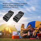 15Pcs Tie Down Straps Black Adjustable Nylon Strap with Buckles 1" x 47" (3.9ft) Straps with Quick Release, Lashing Strap for Backpacking, Outdoor Activities