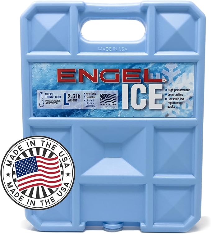 Engel 32°F Cooler & 5°F Freezer Packs - Made in The USA - Ice Packs for Boating, Fishing, Camping & Food Storage. The Perfect Non-Toxic Safe Replacement for Regular Ice or Dry Ice.