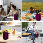 BEIMILY Lunch Box for Men Women Adults,Mini Insulated Lunch Bag for Office Work Picnic,Reusable Portable Lunchbox,Soft Cooler Tote Bag,6 can cooler bag,Mini,Dark Red