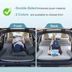 SUV Air Mattress, Double-Sided Thick Flocked Car Air Mattress with Built-in Pump & Pillow, Complete Sleeping Accessories for Auto Camping & Road Trips（Dark Gray）