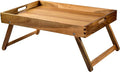 Extra Large Folding Bed Tray Table, 22’’ x 14’’ Acacia Wood Breakfast Tray, Food Serving Tray with Legs for Eating in Bed