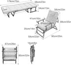 Camping Cot Bed and Chair Integrated, Cots for Camping Five Adjustable Levels, Camping Cots Bring a Blanket Without Taking up Space(Black)