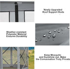 COBIZI 12x12 FT Pop Up Canopy Stargazing Tent, Gazebos On Clearance with Removable Roof,Instant Screened in Gazebo, Screen Tents Portable carpas para Patio for Outdoor Camping,Backyard, Garden,Gray