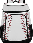 xigua Sport Stripe Baseball Cooler Backpack Leakproof Large Capacity Insulated Backpack Cooler Bag Lunch Bag for Work/Hiking/Camping/Beach/Fishing