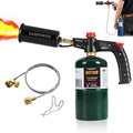 POWERFUL Grill Torch Charcoal Torch Lighter, Campfire Starter with Stainless Steel Hose&Hook, Sous Vide,Kitchen torch,Grill & Cooking Propane Torch Charcoal Starter, BBQ(Fuel Not Included)