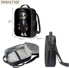 Skull Skeleton Backpack for School Boys 3 in 1 Cute Lightweight Kids Bookbag with Lunch Box 17 Inch Large Capacity Teens School Bags 7 Years Old for Toddler Back to School Travel Daypack