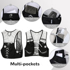 Lightweight Running Vest with 2pcs 500ml Water Bottle for Men Women, Reflective Water Vest Hydration Pack Hydropack for Hiking, M/L