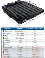 JOYTUTUS Truck Bed Air Mattress for 6.4-6.7Ft, Full Size Regular Beds for Pickup Outdoor Camping, Truck Tent Accessories with Carry Bag & Cup Holder & Cavity Design, Black