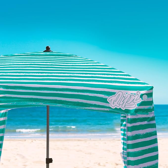 Qipi Beach Cabana - Easy to Set Up Canopy, Waterproof, Portable 6' x 6' Beach Shelter, Included Side Wall, Shade with UPF 50+ UV Protection, Ultimate Sun Umbrella - for Kids, Family & Friends
