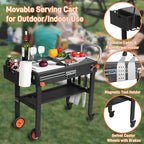 Portable Outdoor Grill Table, Folding Grill Cart Solid and Sturdy, Blackstone Griddle Stand Large Space, Blackstone Table with Paper Towel Holder, Grill Stand for Blackstones Griddle, Ninja Grills etc