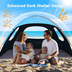 NXONE Beach Tent Sun Shelter with UPF 50+ UV Protection, Lightweight Easy Setup Portable Beach Canopy for Family, Large Space for Beach, Camping & Outdoor, 3/4/6 Person