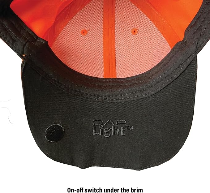 Panther Vision POWERCAP 20/00 LED Lighted Hats - High Output Ultra-Bright Hands Free LED Lighted Battery Powered Cap - Blaze Orange (CL2-280032)