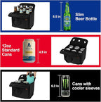 Desing Wish Portable Drinks Tote Bag for 6 PCS Beverage Cans/Bottles, Neoprene Insulated Drinks Can Bottle Carrier Tote Beverages Cans Cooler Bag Holder for Camping, Picnic, Party (Black)