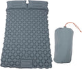 Asixxsix Double Sleeping Pad, Self Inflating Camping Mattress with Foot Pump Pillow for Backpacking Adults Couples (Grey)