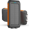 Solar Charger Power Bank 16000mAh Portable Solar Phone Charger with 2 USB-A and Type-C Interface, 15W Fast Charging for iPhone, Samsung etc. Portable Battery Charger with Dual Flashlight for Camping