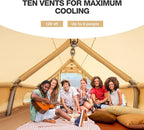 YOLENY Inflatable Tents for Camping, 6-12 Person Blow Up Tent with TPU Skylight, Canopy, Mesh Windows, Stove Jack & Pump, 4 Season Large Inflatable Tent, Waterproof & Windproof