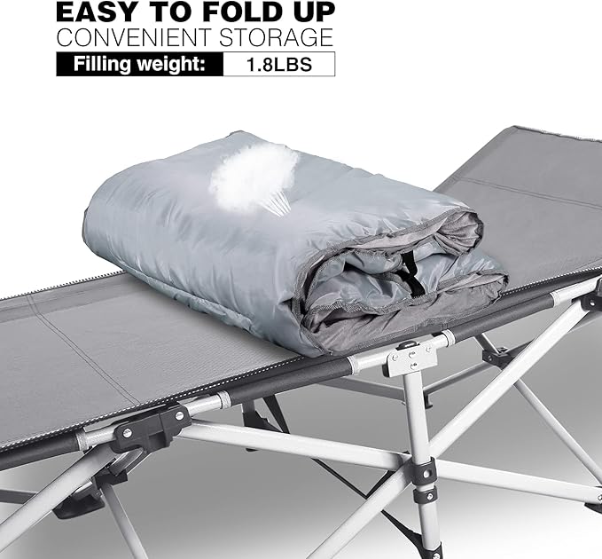 REDCAMP Extra Thick Folding Sleeping Cot Pads, 75"x28"Comfortable Soft Velvet Cotton Camping Cot Mattress Pad for Hiking, Backpacking,Navy Gray Brown