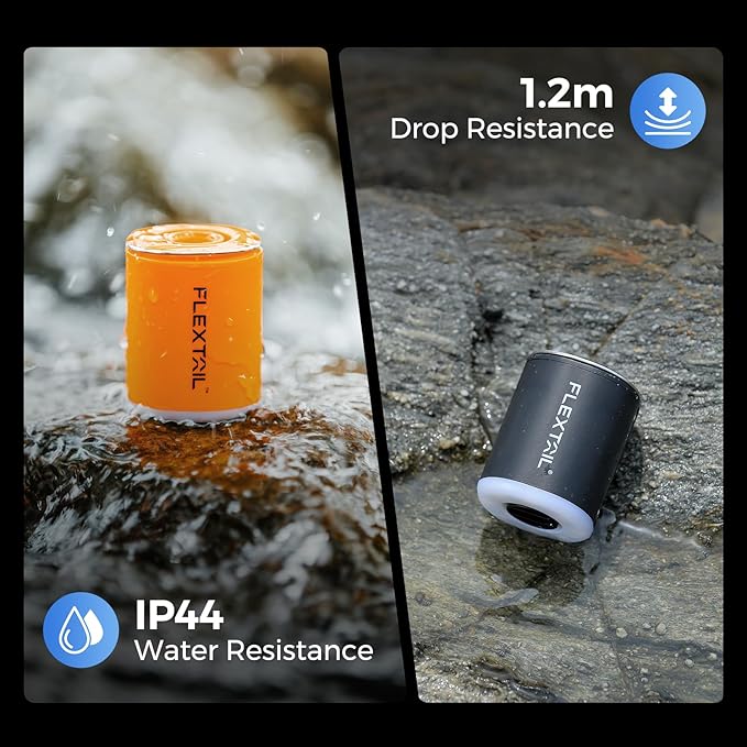 FLEXTAILGEAR Air Pump for Inflatables with Camping Lantern, Tiny Pump 2X, 4kPa Portable Air Pump Rechargeable Air Mattress Pump with Magnetic Design, for Sleeping Pads Pool Floats Swimming Rings