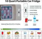 Alpicool C9PT Portable Car Freezer Cooler, 12 Volt Car Refrigerator, 10 Quart Fast Cooling, with 12/24V DC and 100-240V AC for Outdoor, Camping, RV, Truck (Black&Grey)