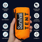 Survival Tent Kit - All-Weather Protection for Camping, Hiking & Survival - Includes Emergency Whistle, Paracord, Blanket, Tube Tent