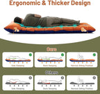 KASBAH Camping Sleeping Pad,Extra Wide 6 inch Thick Inflatable Sleeping Pads with Built-in Foot Pump and Pillow,Ultralight Camping Mat Gear for Outdoor Hiking,Camping