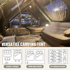 Inflatable Camping Tents 8-10 Person,129 Square Feets Large Inflatable Camping Tent with Stove Jack,Blow up Tent with Mesh Windows & Pump