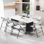 VINGLI Folding Chairs, Plastic Foldable Chair, Capacity up to 350 lbs, Portable Seating for Indoor Outdoor Events Parties Camping Work School Commercail (12, White)