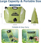 Water Jug Camping 2.1 Gallon Collapsible with Spigot, BPA Free Portable Water Pouch Foldable Water Bags for Outdoor Hiking, Travel and Emergency & Water Storage Containers (Green_Orange-2Pcs)