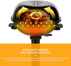 Electric BBQ Grill Techwood 15-Serving Indoor/Outdoor Electric Grill for Indoor & Outdoor Use, Double Layer Design, Portable Removable Stand Grill, 1600W (Stand Black BBQ Grills)