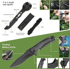 Survival Kit, 32 in 1 Professional Emergency Survival Gear Equipment Tools First Aid Supplies with Molle Pouch Gifts Ideas for Men Families SOS Tactical Hiking Hunting Disaster (Green)