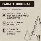 Radiate 2 Pack XL 8" Portable Campfire As Seen On Shark Tank - Up to 2 Hours of Burn Time, Reusable Travel Fire Pit for Camping, Patios & Beach Days - Great Alternative to a Real Fire - Made in USA