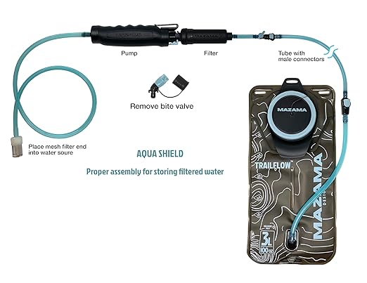 Personal Portable Water Filter System Outdoor Emergency Survival Gear Water Solutions Tactical Gear for Hiking Camping Travel Hunting Fishing Backpacking Also Connects to Hydration Bladders