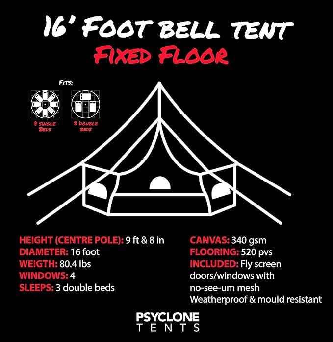 Psyclone Tents for Family Camping, Glamping, Hiking and Festival