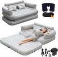 Full Size Inflatable Sofa Bed with Air Pump,2-in-1 Blow-Up Couch and Folding Air Mattress Bed for Home,Camping,and Guests