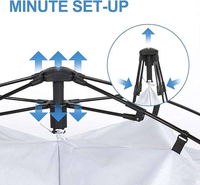 Pop Up Privacy Shower Tent, Portable Double Outdoor Camping Shower Shelter, Changing Room Instant Tent with 2 Rooms
