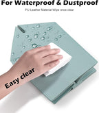 Tissue Box Cover for PU Leather, Modern Simple Solid Color Holder Square Tissue Bag, Ideal for Bathrooms,Office,Car,Nightstand,Outdoor Tent,Dining Table,5"X5"X5", Single Blue