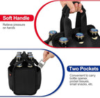 Desing Wish Portable Drinks Tote Bag for 6 PCS Beverage Cans/Bottles, Neoprene Insulated Drinks Can Bottle Carrier Tote Beverages Cans Cooler Bag Holder for Camping, Picnic, Party (Black)