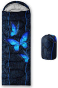 HOSIMA Butterfly Sleeping Bags for Adults and Kids for Camping,Black Gothic Ultralight Sleeping Bag for Cold Weather Summer.