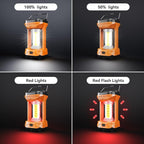 AlpsWolf Camping Lantern Rechargeable, 1000LM 4 Light Modes Camping Light 4000mAh Rechargeable Lantern for Power Outages Portable Camp Lantern with Memory Function, Orange, 1 Pack