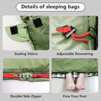 ShinHye Double Sleeping Bag for Adults with 2 Pillows, Camping Sleeping Bags Flannel Cotton 2 Person Sleeping Bags XXL Queen Size Sleeping Bag for Cold Weather