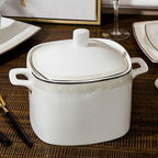 Milky White Porcelain Tableware Set Home Simplicity Combination Tableware Set of Bowls Dessert Plates Soup Plates Dinner Plates 70 Piece Set