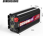 LVYUAN 3000 Watt Power Inverter 24V to 110V 120V DC to AC with 4 AC Outlets, LCD Display, USB Port & Remote Control for Home, RV, Vehicle, Truck, Off-Grid Solar System, Heavy Duty Outdoor Camping