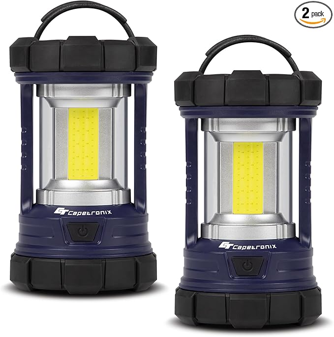 Camping Lantern, 3200LM LED Lanterns for Power Outages, 4600mAh Phone Charger & Rechargeable Lantern, 5 Light Modes Camping Lights & Lanterns for Hurricane/Emergency, Camping Accessories-2 Pcs