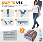 XXL Camping Cots Extra Width Sleeping Bed with Comfortable Mat 2 Pack Oversize Camping Cots for Adults Cots with Carry Bag for Adults Portable Folding Cot